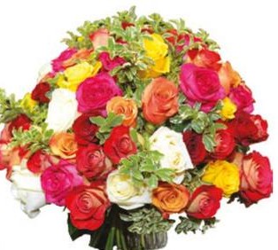 Bouquet de roses multicolores